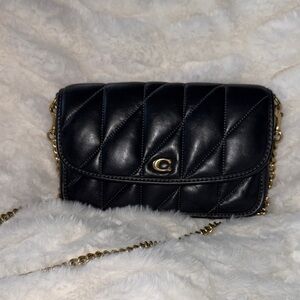 COACH HAYDEN Black Quilted Leather Crossbody Bag